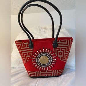 EUC Bagtone Red Aztec Handbag